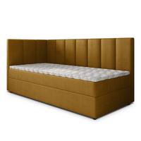 BOXBETT BEVE 90x200 cm mit Matratze und Topper, H2+H3 - Gelb - Gelb, Holz (90/200cm) - MASSENO