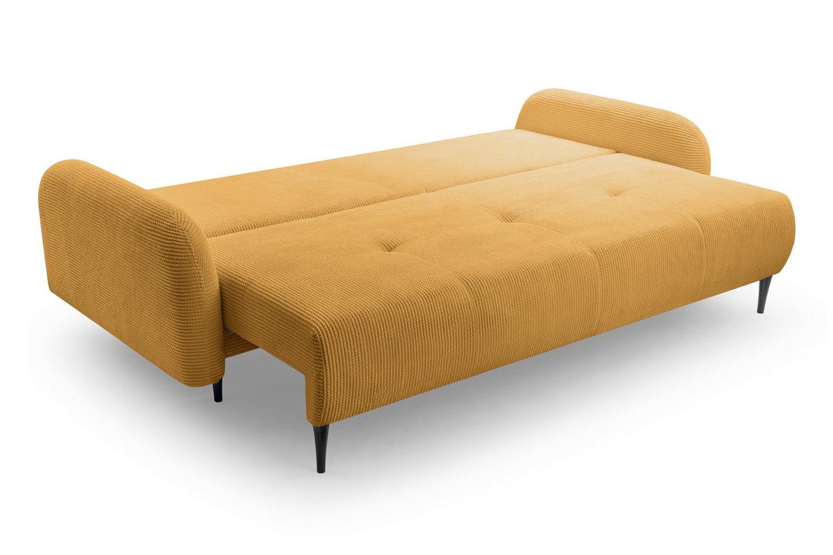 BETTSOFA VIVO Kupferfarben Geflochtener Stoff mit Schlaffunktion - Kupferfarben, Holz (230/95/102cm) - MASSENO