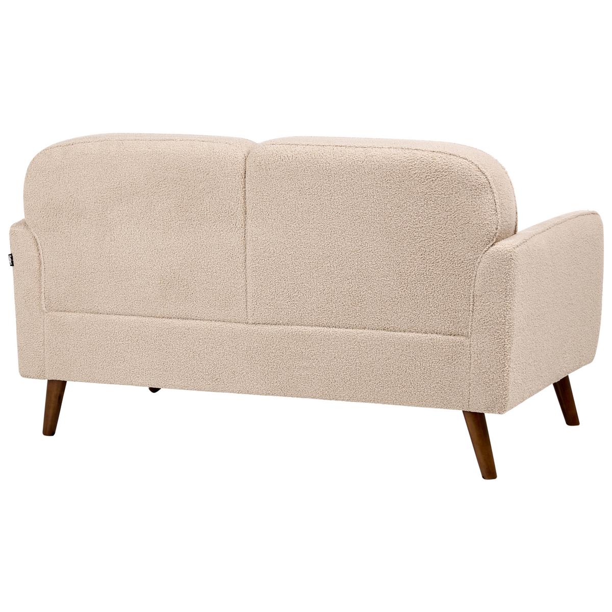 2-SITZER-SOFA Bouclé Beige Ettrum - Beige/Braun, Textil (149/87/84cm) - Beliani