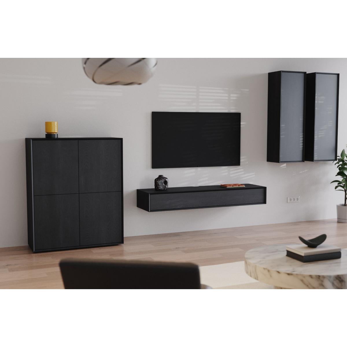 SIDEBOARD mit 1 Klappe 22/160/43 cm - Eichefarben, Holzwerkstoff (160/22/43cm) - Calicosy