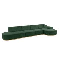 ECKSOFA Ottomane Rechts MARI-L3-v2 - 413x171x83 cm Grün Cord - Grün, Holzwerkstoff/Textil (171/413cm) - ALTDECOR