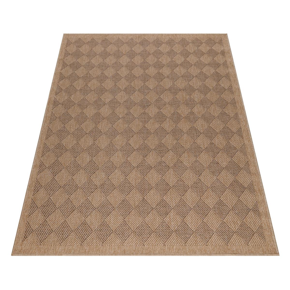 OUTDOORTEPPICH KASBERG, im Vintage-Stil, aus Polypropylen, Schwarz, 200 x 290 cm - Beige, Textil (290/200cm) - KADIMA DESIGN
