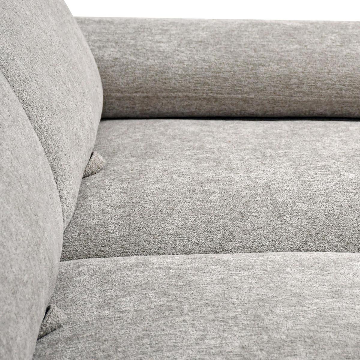ECKSCHLAFSOFA Sora Mini mit verstellbaren Kopfstützen und Schlaffunktion, Chenille-Stoff, Dunkelbeige, Rechts - Beige/Schwarz, Textil (190/285cm) - Beautysofa