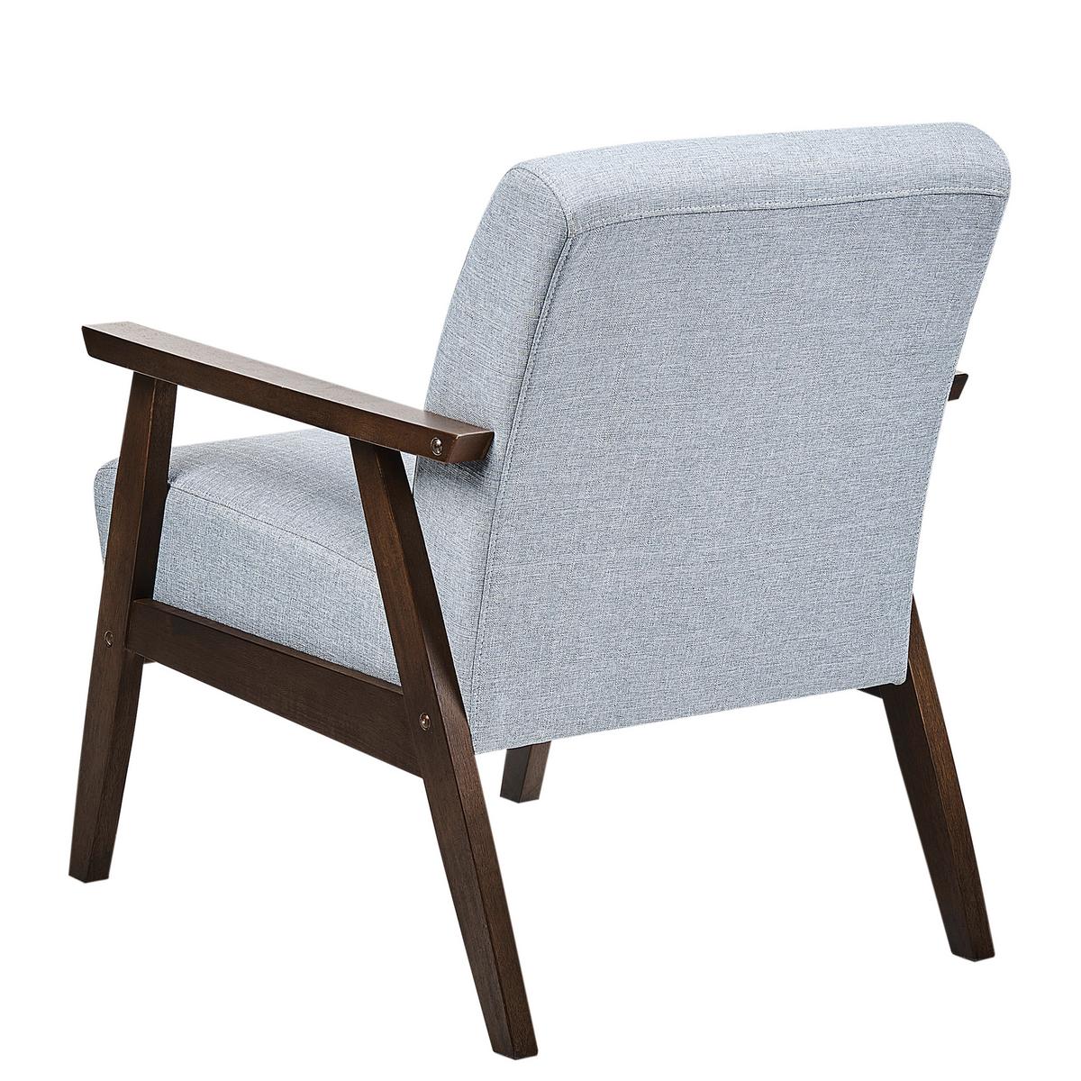 SESSEL Polsterbezug Grau Asnes - Grau, Holz/Textil (62/80/80cm) - Beliani