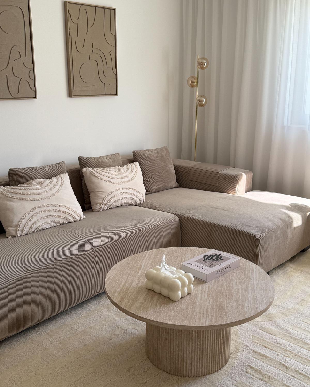 COUCHTISCH Beige Ammon - Beige, Holzwerkstoff (80/80/38cm) - Beliani
