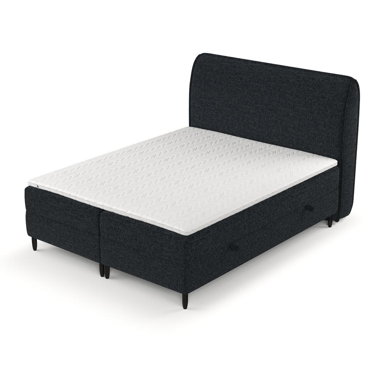 BOXBETT Lunaro 120/200 cm Anthrazit im Modesto Stoff - Anthrazit/Schwarz, Holz/Holzwerkstoff (120/200cm) - AltaBeds