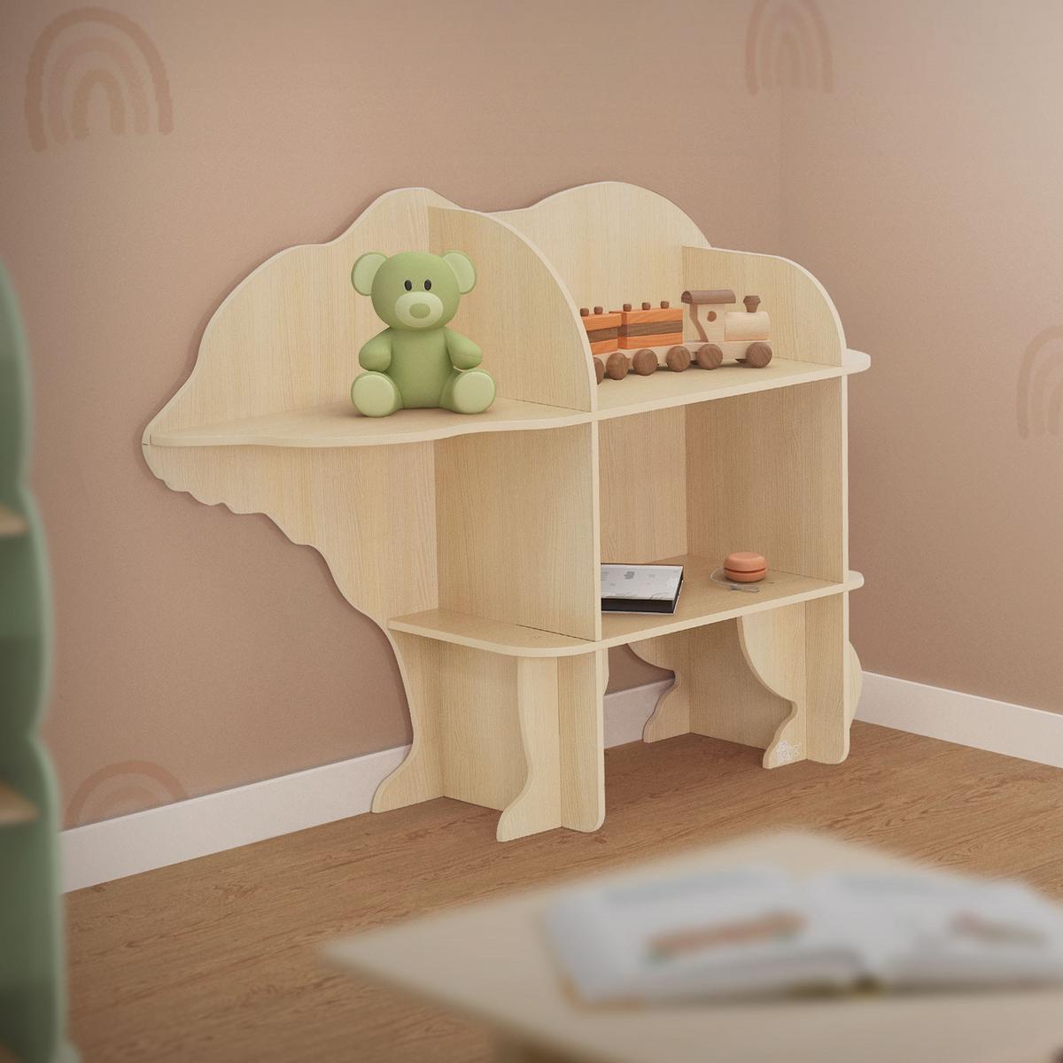 BÜCHERREGAL Bärenform - Naturfarben, Holz (110/83/32cm) - Joyz
