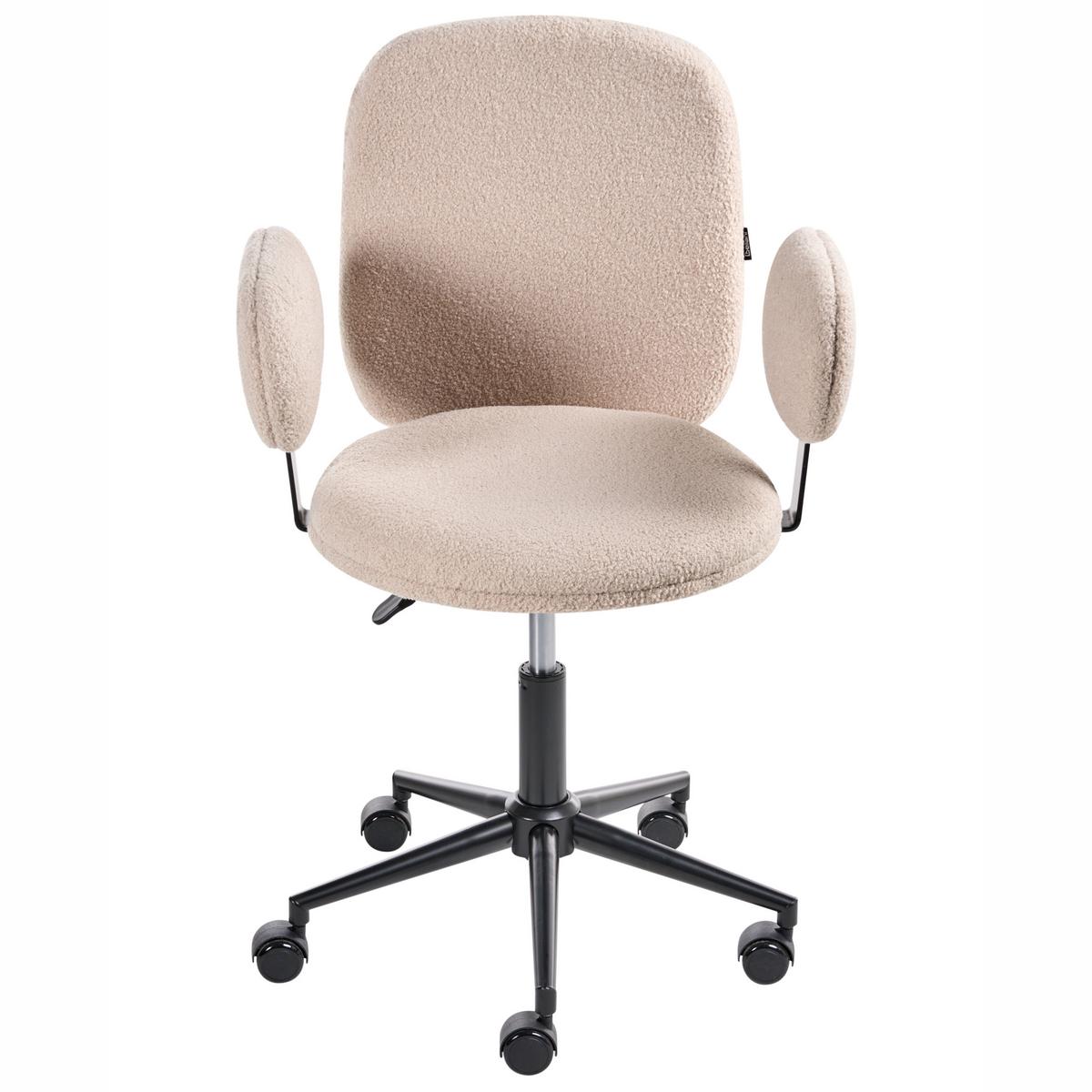 SCHREIBTISCHSTUHL Beige Moraga - Beige/Schwarz, Textil (58/80/58cm) - Beliani