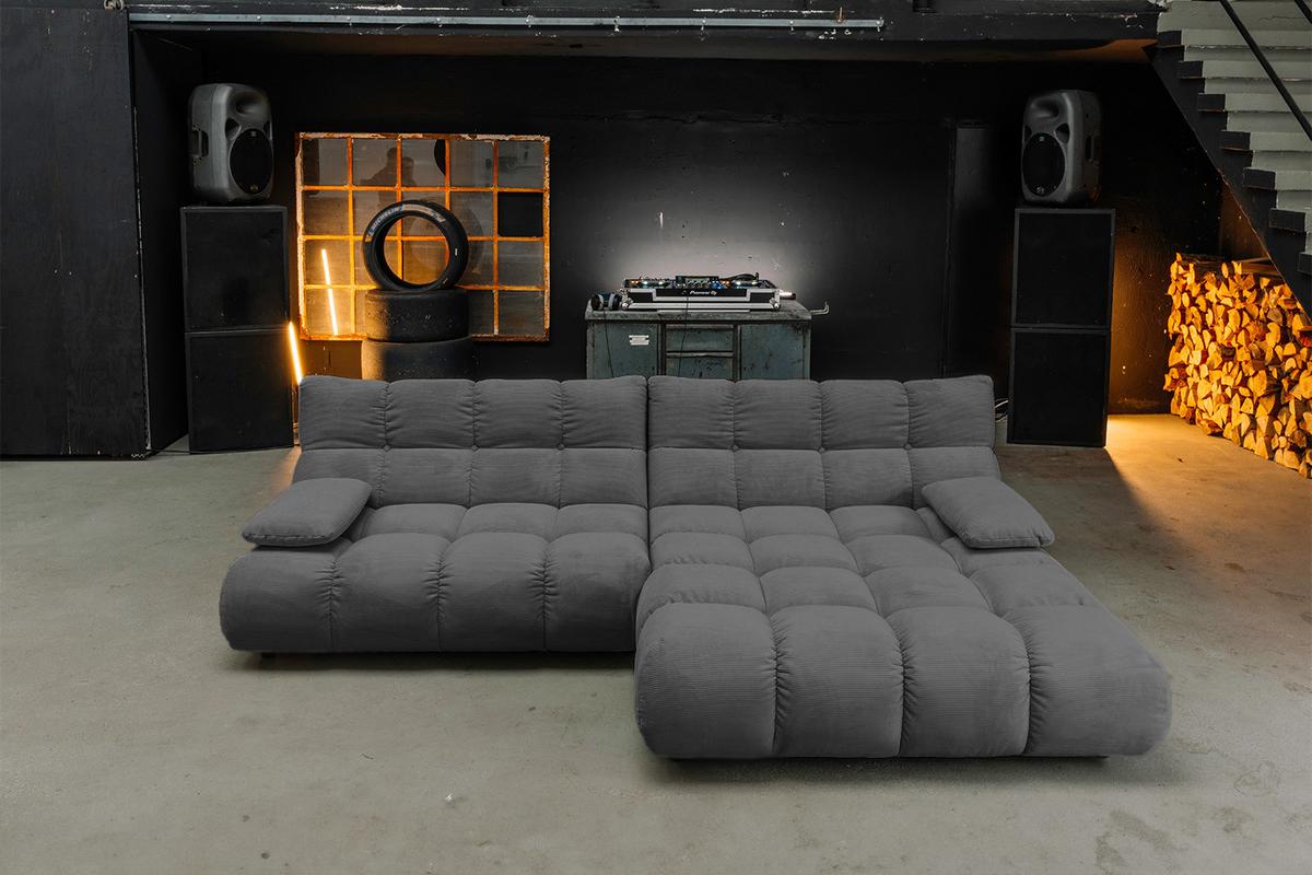 SITZGRUPPE VIVIEN 3ER SET Anthrazit Cord (1er-Set) - Anthrazit, Kunststoff/Textil (510/85/359cm) - KAWOLA