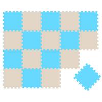 SPIELMATTE ab Null - 180/90/1 cm Puzzlematte Beige - Beige/Hellblau, Kunststoff (30/30cm) - Littletom