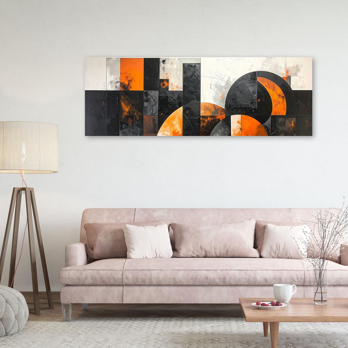 LEINWANDBILD 3D und geometrisch 120x40cm - Orange, Textil (120/40cm) - Feeby