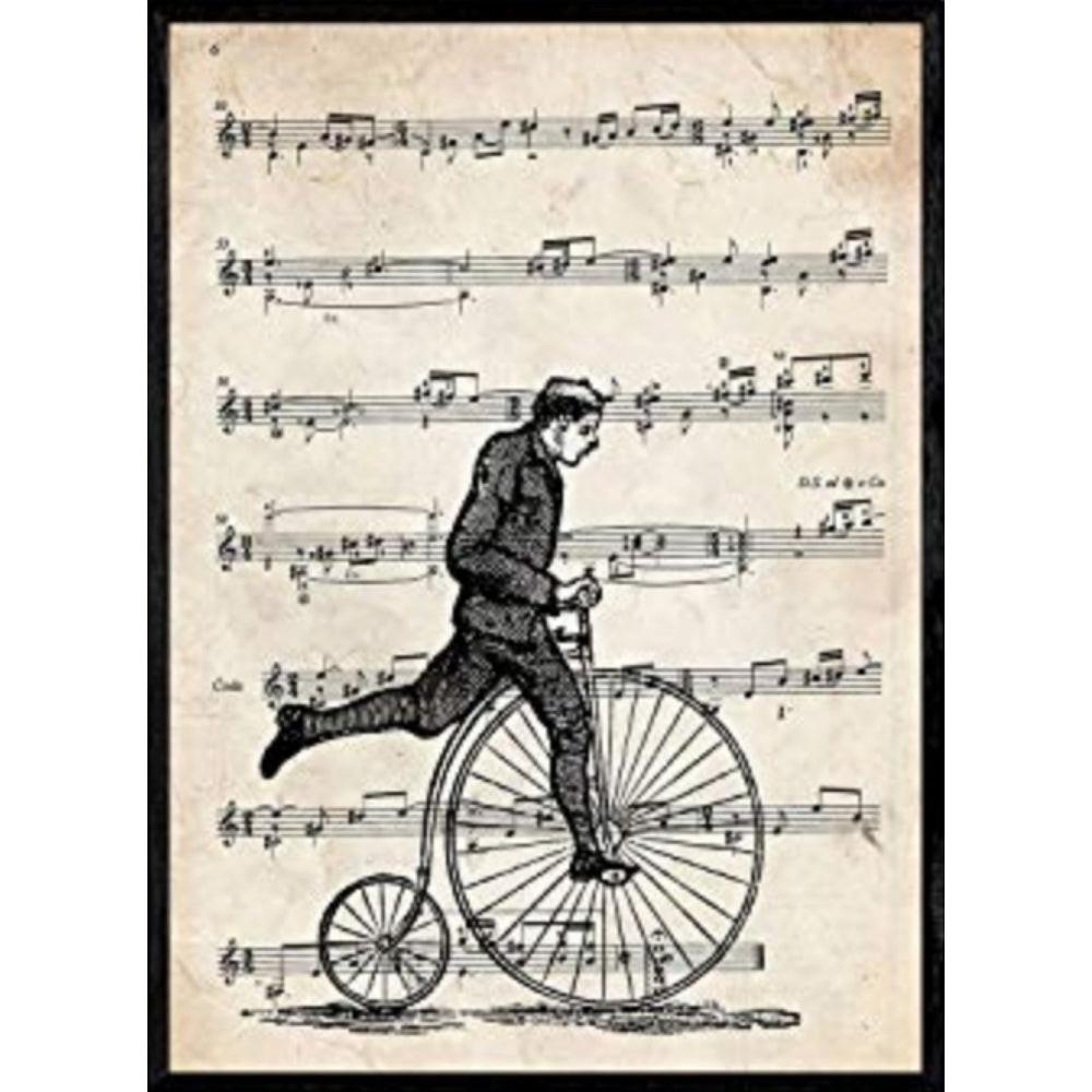 POSTER Hochrad-Fahrradauf Noten. A4 Rahmenlos - Klar, Papier (29.7/5/21cm) - Nacnic