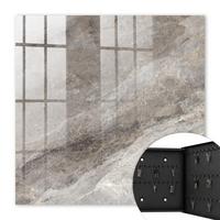 SCHLÜSSELBOX Schwarz 30x30 cm- Türöffnung nach rechts - Steintextur - Grau, Metall (30/30/5cm) - TULUP