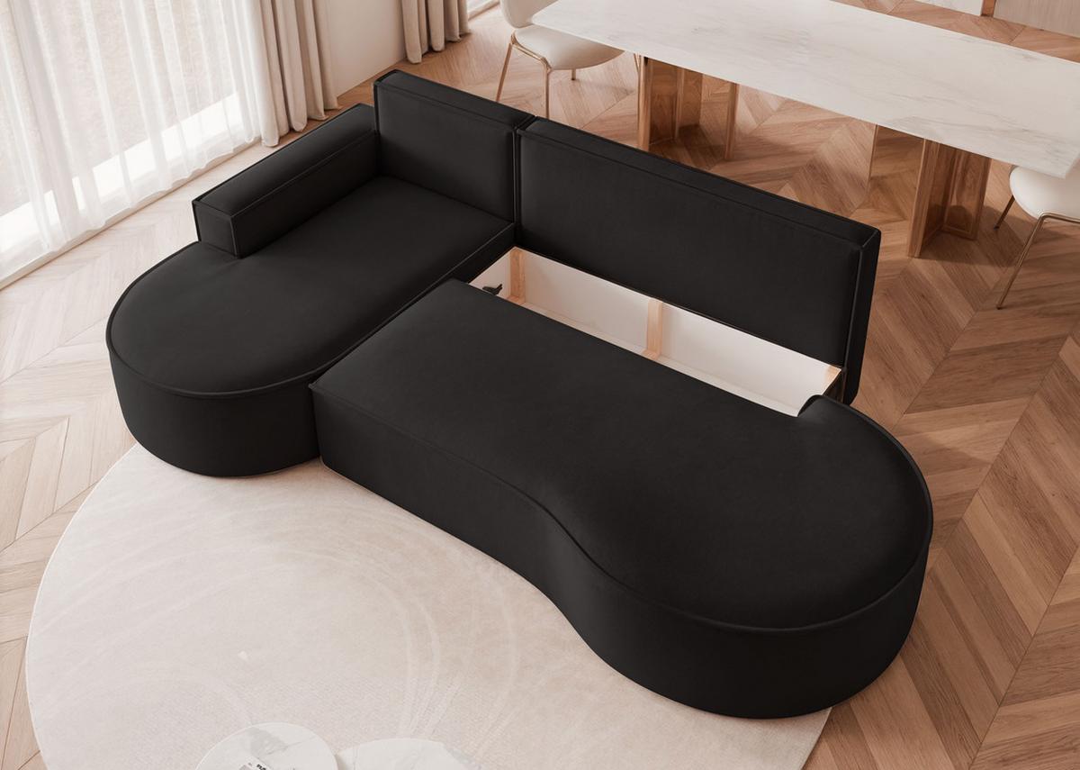 ECKSOFA SOFIA mit Schlaffunktion und Bettkasten Anthrazit - Anthrazit, Holzwerkstoff/Kunststoff (277/157cm) - Idohome
