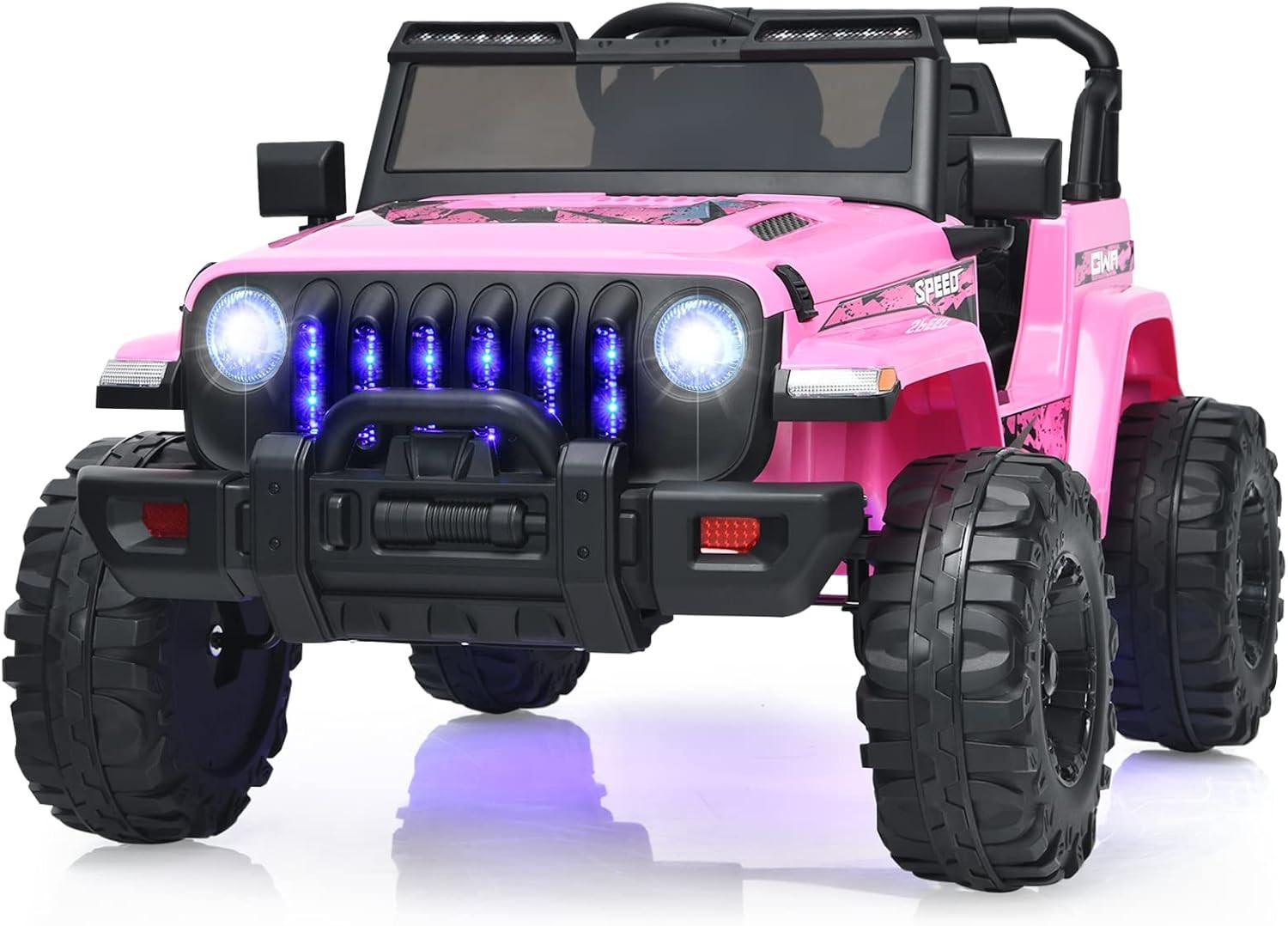 ELEKTROAUTO 12V Kinder Rosa - Pink, Kunststoff (112/67/72cm) - COSTWAY