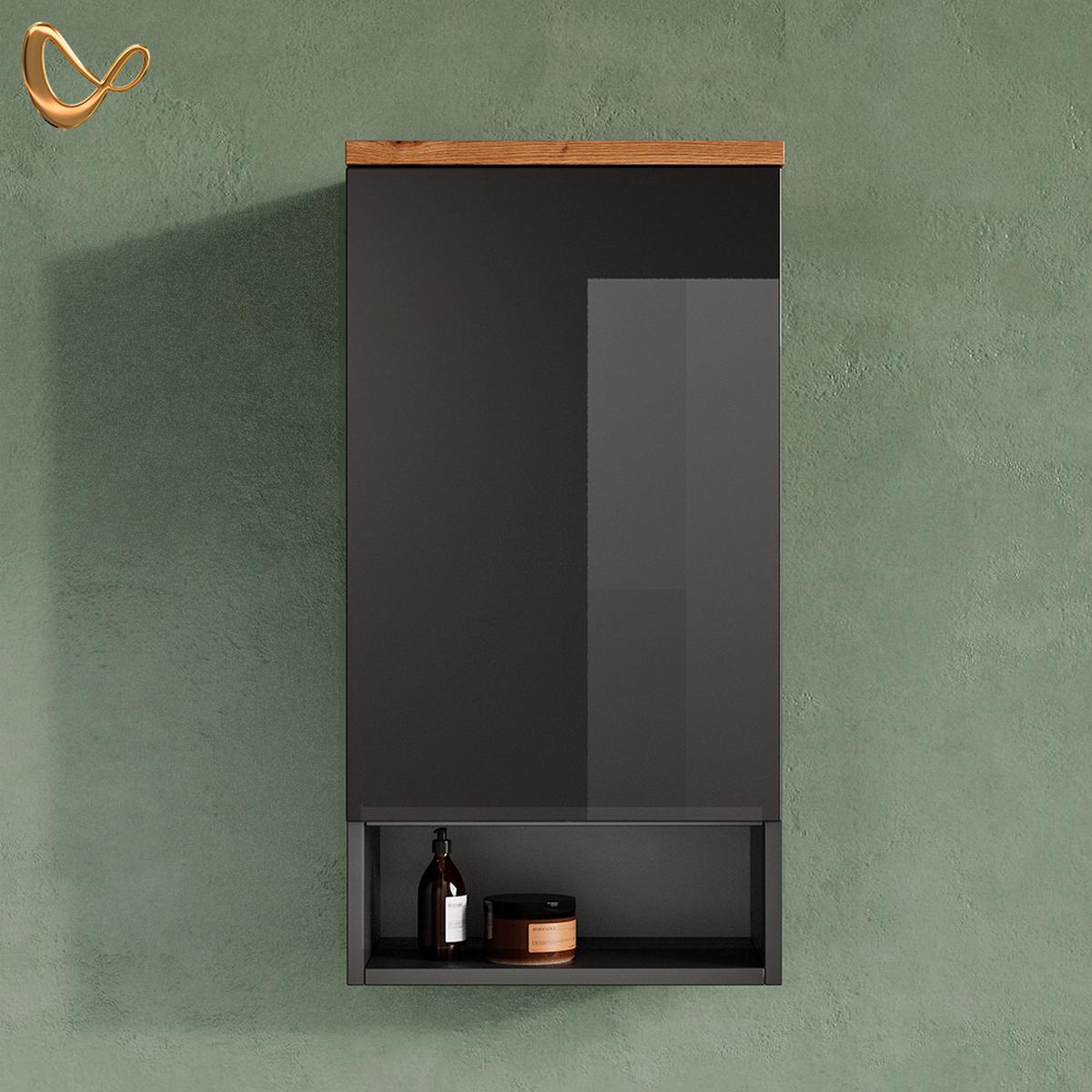 BADSCHRANK Tanaro Anthrazit 40 x 77.5 cm - Anthrazit, Holzwerkstoff (40/77.5/27cm) - Livinity®
