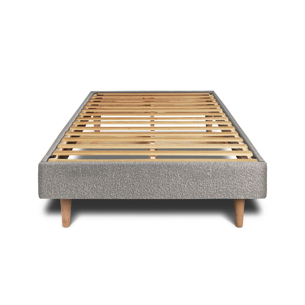 LATTENROST – Bouclé-Stoff– Bausatz zur Selbstmontage - 90x200 cm - Beige/Grau, Karton/Holz (90/200cm) - Sommeil de Plomb