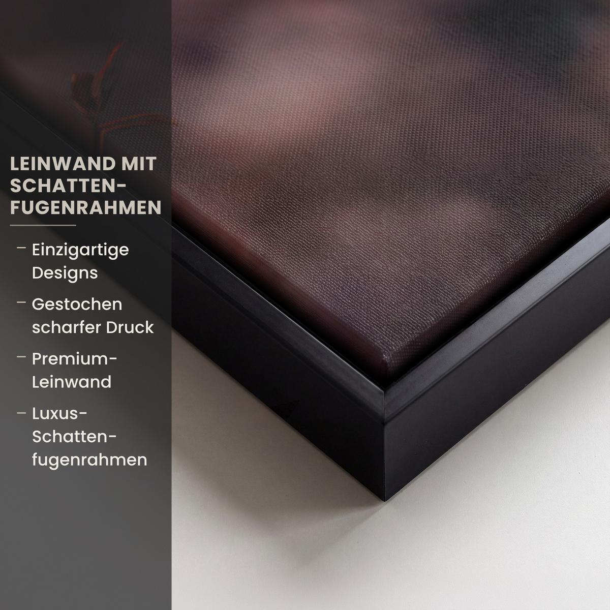 LEINWAND Bilder mit Rahmen - Schottischer Hochländer - Frühling - Hochland - 90x90 - Hellrosa, Textil (90/90cm) - MuchoWow