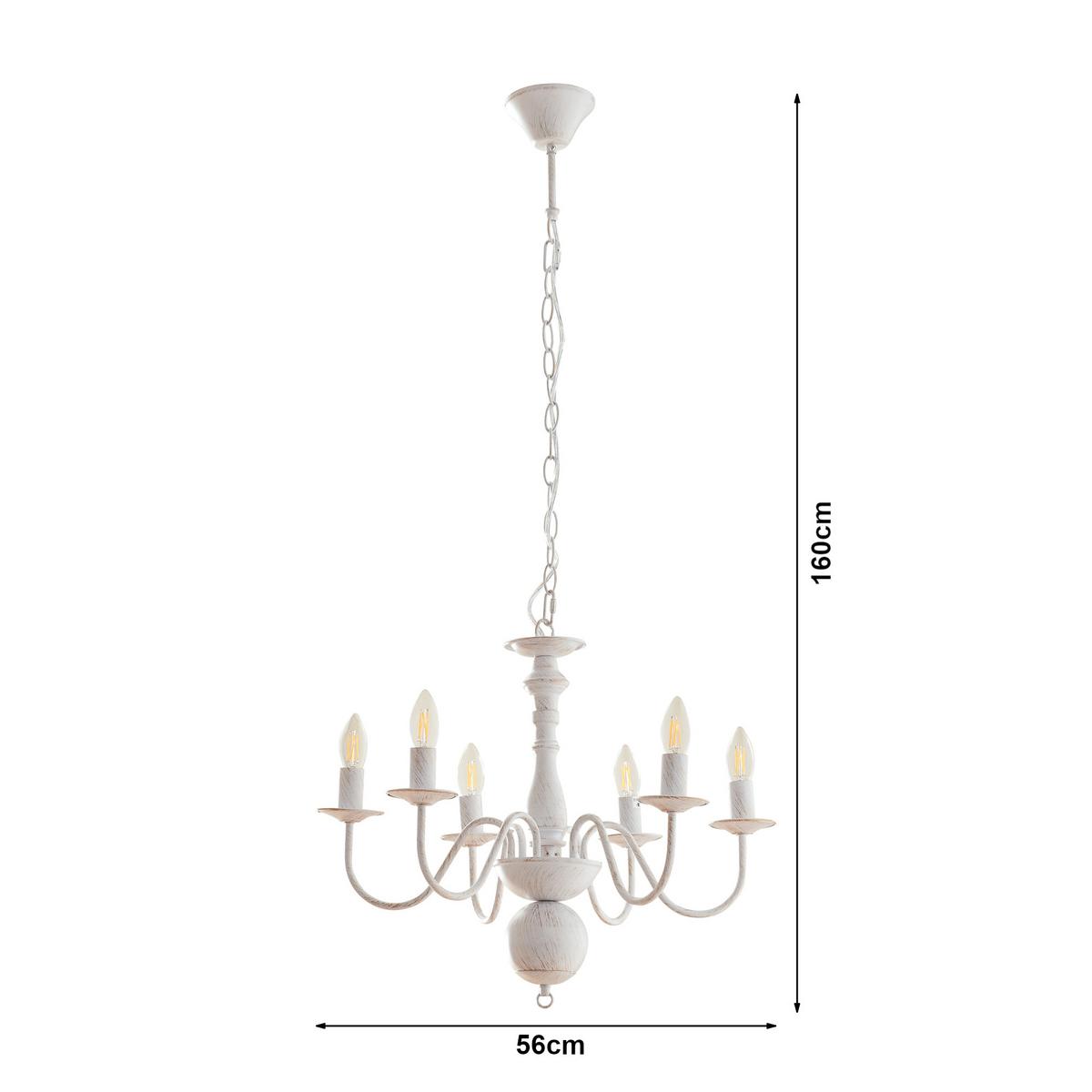 KRONLEUCHTER Berkeley - Weiß, Metall (56/56/160cm) - lux.pro