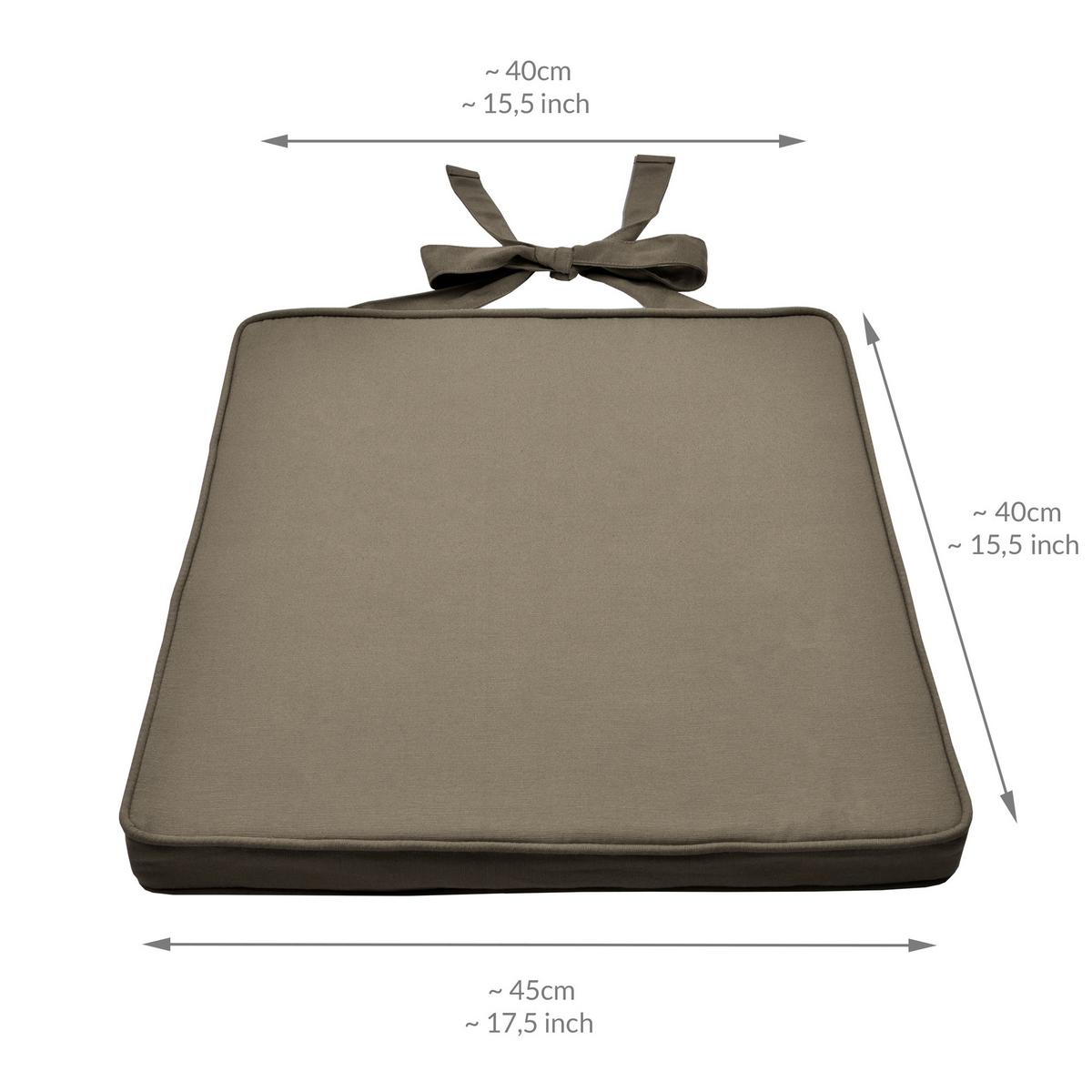 STUHLKISSEN Loft SK 45x40x5cm Taupe (4tlg) - Taupe, Textil (40/45cm) - Beautissu 