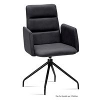 ARMLEHNSTUHL drehbar (8er-Set) Domona 52x92x60 Schwarz/Anthrazit - Anthrazit/Schwarz, Kunststoff (60/92/52cm) - 58aufmkessel