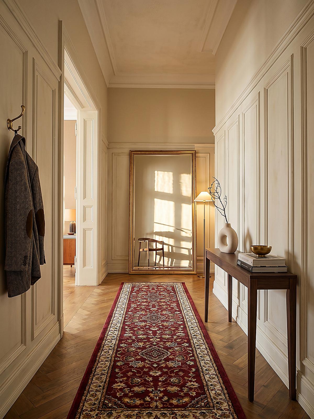 TEPPICH GLAZERT, klassisch-floral, Rot, 66 x 300 cm - Rot, Textil (300/66cm) - KADIMA DESIGN