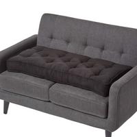 SITZAUFLAGE schwarz 100/48/10 cm – Sofa-Sitzkissen, Velours - Schwarz, Textil (48/100/10cm) - Homescapes