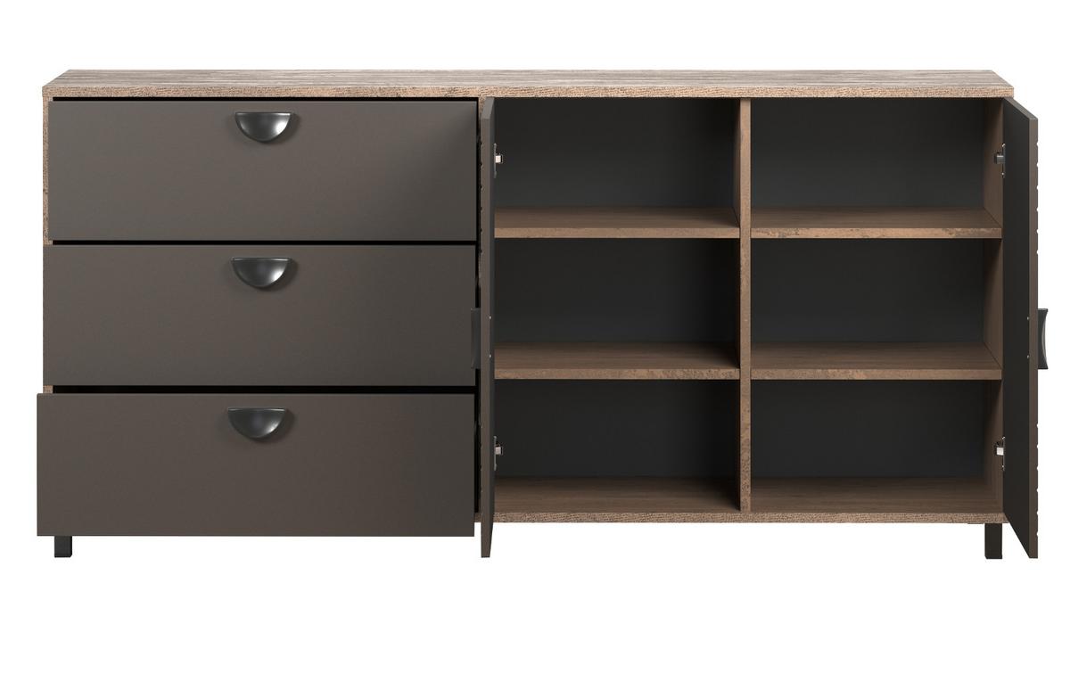 SIDEBOARD Bronze und Rostoptik 176 cm, Kommode mit Soft-Close - Rostfarben/Schwarz, Holzwerkstoff/Metall (176/86/42cm) - Top.Furn