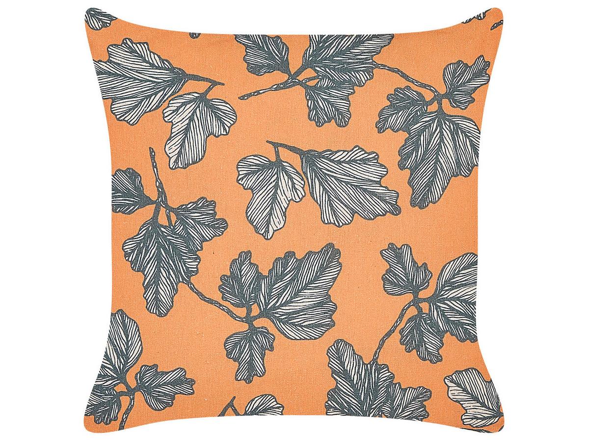 DEKOKISSEN 2er-Set Orange 45/45 cm Spirea - Orange, Textil (45/45cm) - Beliani