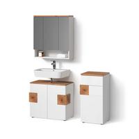 BADMÖBEL-SET Tanaro Weiß 3 Teile - Weiß, Holzwerkstoff (73/64/21cm) - Livinity®