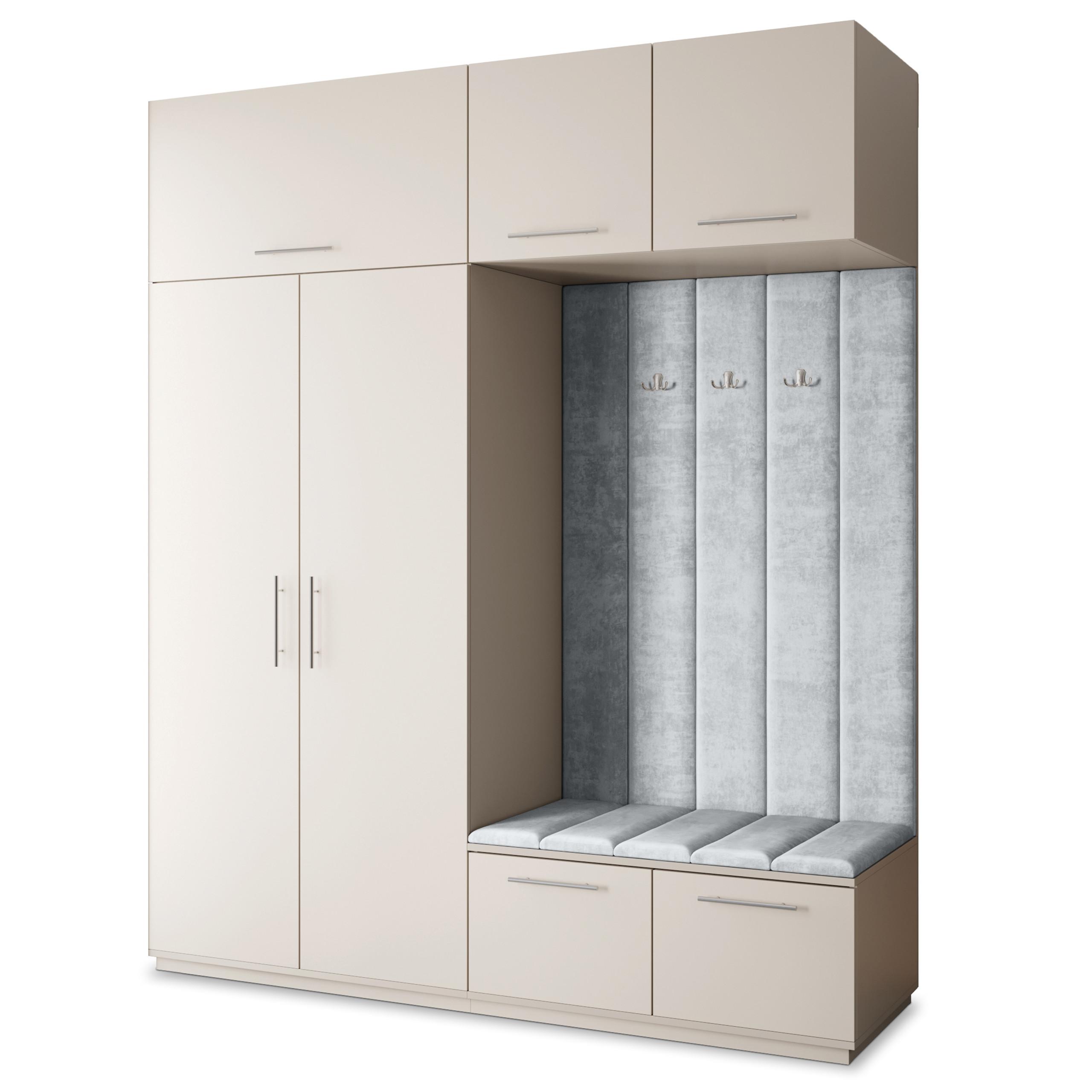 GARDEROBENSCHRANK REMA 200/240/60 cm Modern Kaschmir - Kaschmir/Hellgrau, Holzwerkstoff (200/240/60cm) - MASSENO