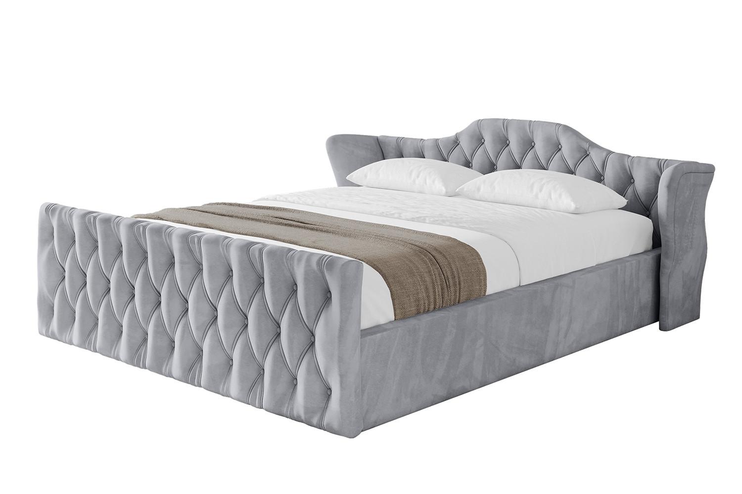 POLSTERBETT mit Bettkasten, Fußteil und Lattenrost, Boxbett mit Matratze H3/H4 - ZORAN-Z-V1 120x200 Hellgrau - Hellgrau, Holzwerkstoff/Textil (120/200cm) - ALTDECOR