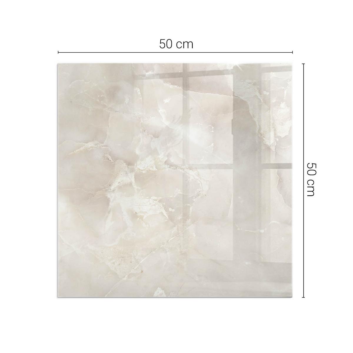GLASPLATTE für Kamin 50x50 cm - Creme, Glas (50/50/0.4cm) - TULUP