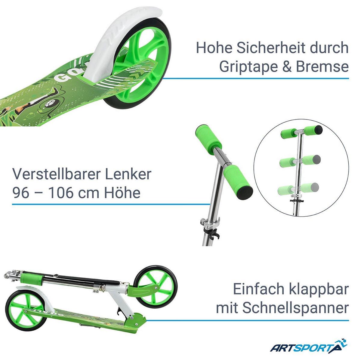 CITYROLLER Dino-Mint grün - Grün, Metall (88/27/106cm) - Artsport