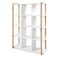 REGAL weiß, Eiche Artisan 107 x 145 cm, Bücherregal mit 12 Fächern - Weiß/Eiche Artisan, Holzwerkstoff (107/145/39cm) - Furn.Design