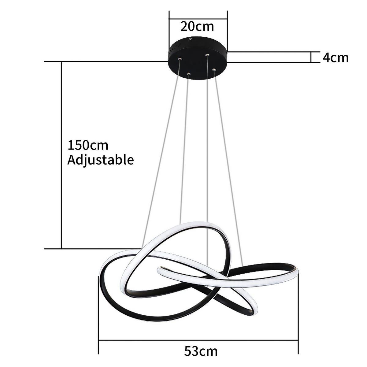 LED-PENDELLEUCHTE Kaelindra 58/150/20 cm - Schwarz, Metall (150/20/150cm) - ZMH