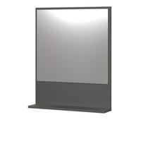 BADSPIEGEL grau 60 cm, Badezimmer Spiegel mit Ablage - Grau, Glas/Holzwerkstoff (60/74/14cm) - Top.Furn