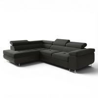 ECKSOFA Jade Mit Schlaffunktion - Schwarz, Holzwerkstoff/Textil (202/275cm) - Fun Möbel