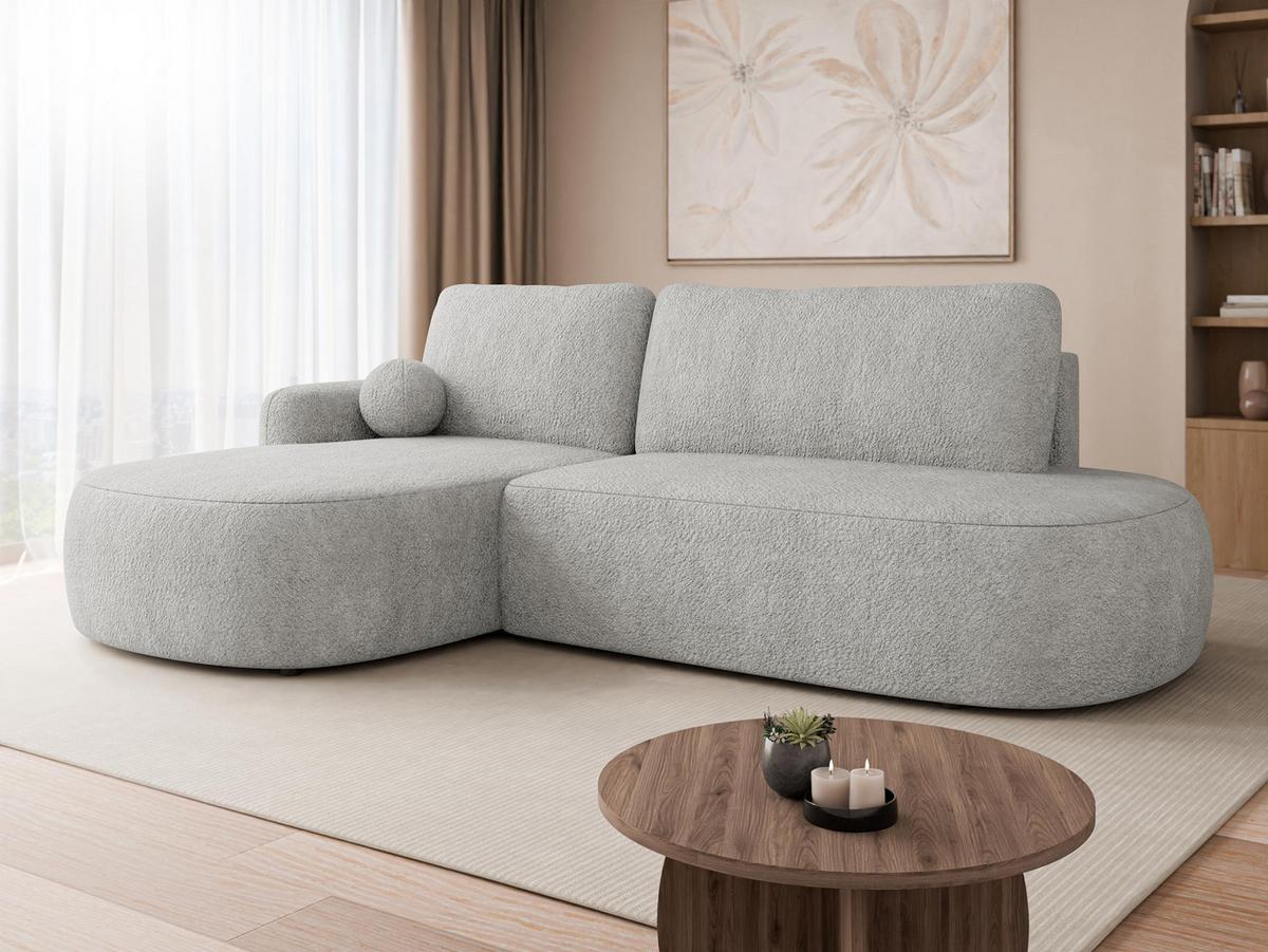 ECKSOFA Loridu O, Seite: Links - Hellgrau/Schwarz, Holz/Kunststoff (274/174cm) - MIRJAN24
