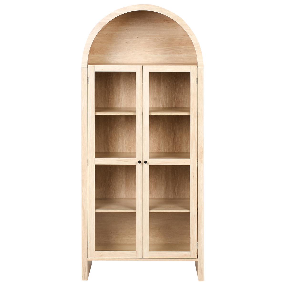 VITRINE mit Glastüren 79 cm Hellbraun Glenwood - Hellbraun, Holzwerkstoff (79/178/40cm) - Beliani