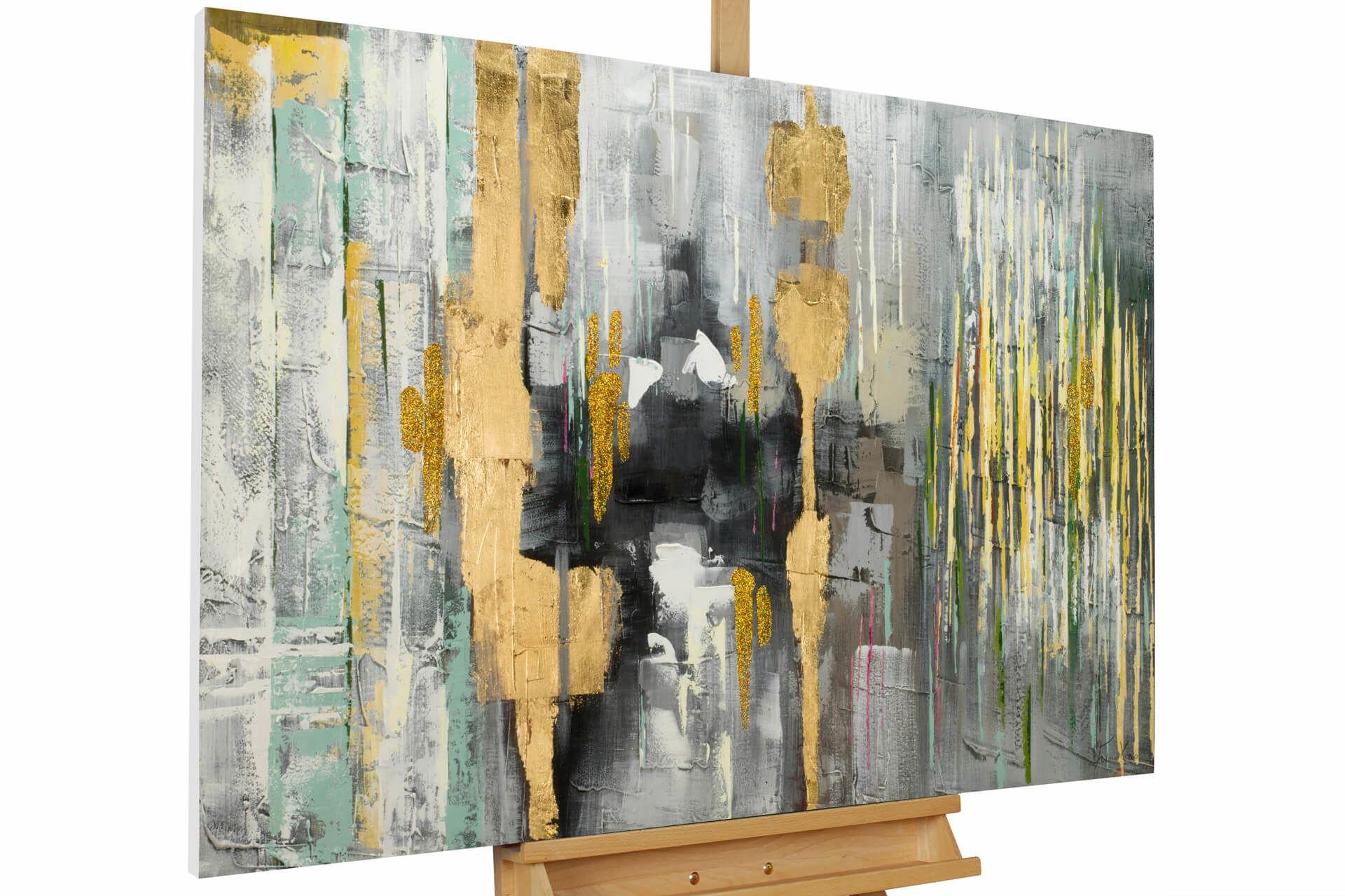 ÖLGEMÄLDE 120/80 cm - Gelb, Holz/Textil (120/80cm) - KUNSTLOFT
