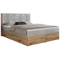 BOXBETT NESSI - 200/200 Hellgrau Velvet - H3 - Hellgrau, Holz/Textil (200/200cm) - MKS