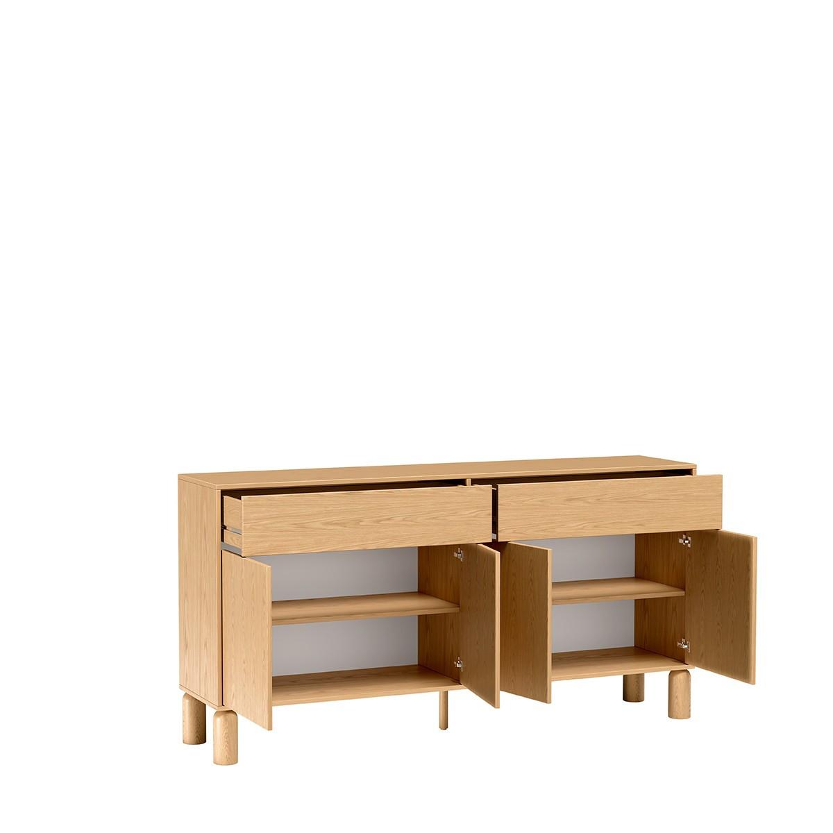 KOMMODE SABBIA 180/91,6/40,6cm mit 2 Schubladen 4 Türen Eichefarben - Eichefarben, Holzwerkstoff (180/91.6/40.6cm) - MASSENO