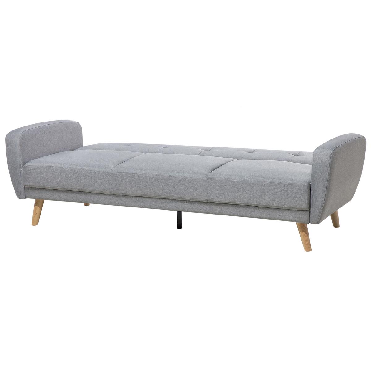 3-SITZER-SCHLAFSOFA Polyester Grau Florli - Hellgrau, Textil (214/82/85cm) - Beliani