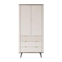 KLEIDERSCHRANK AUTUMN 2D3S zweitürig mit Schubladen, Kaschmir / Nussbaum - Beige, Holzwerkstoff (90/191/40cm) - Lookway