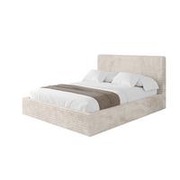 POLSTERBETT mit Bettkasten und Lattenrost, Bett mit Matratze H3/H4 - ALOVA 160x200 Creme - Creme, Holzwerkstoff/Textil (160/200cm) - ALTDECOR