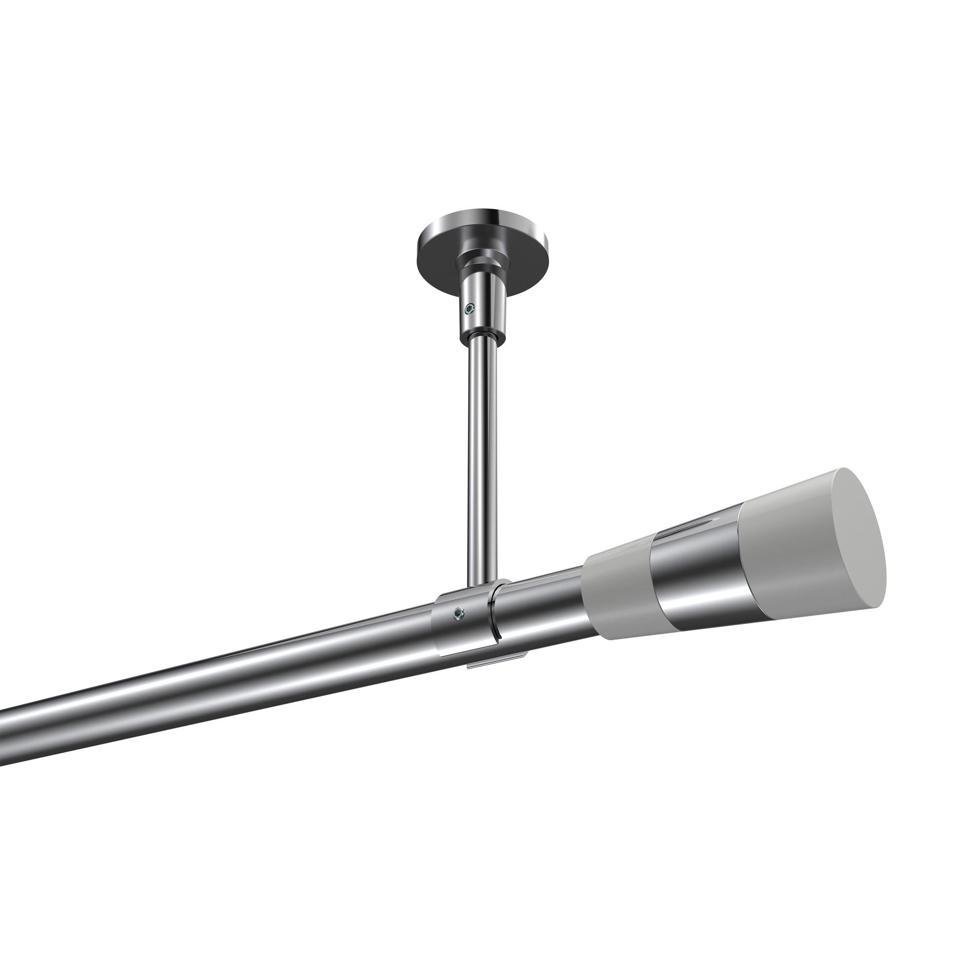 GARDINENSTANGE Sonette Tanara 520 cm (geteilt in 4 x 130 cm), 1-läufig, 20 mm Ø Chrom - Chromfarben/Weiß, Metall (520cm) - INTERDECO