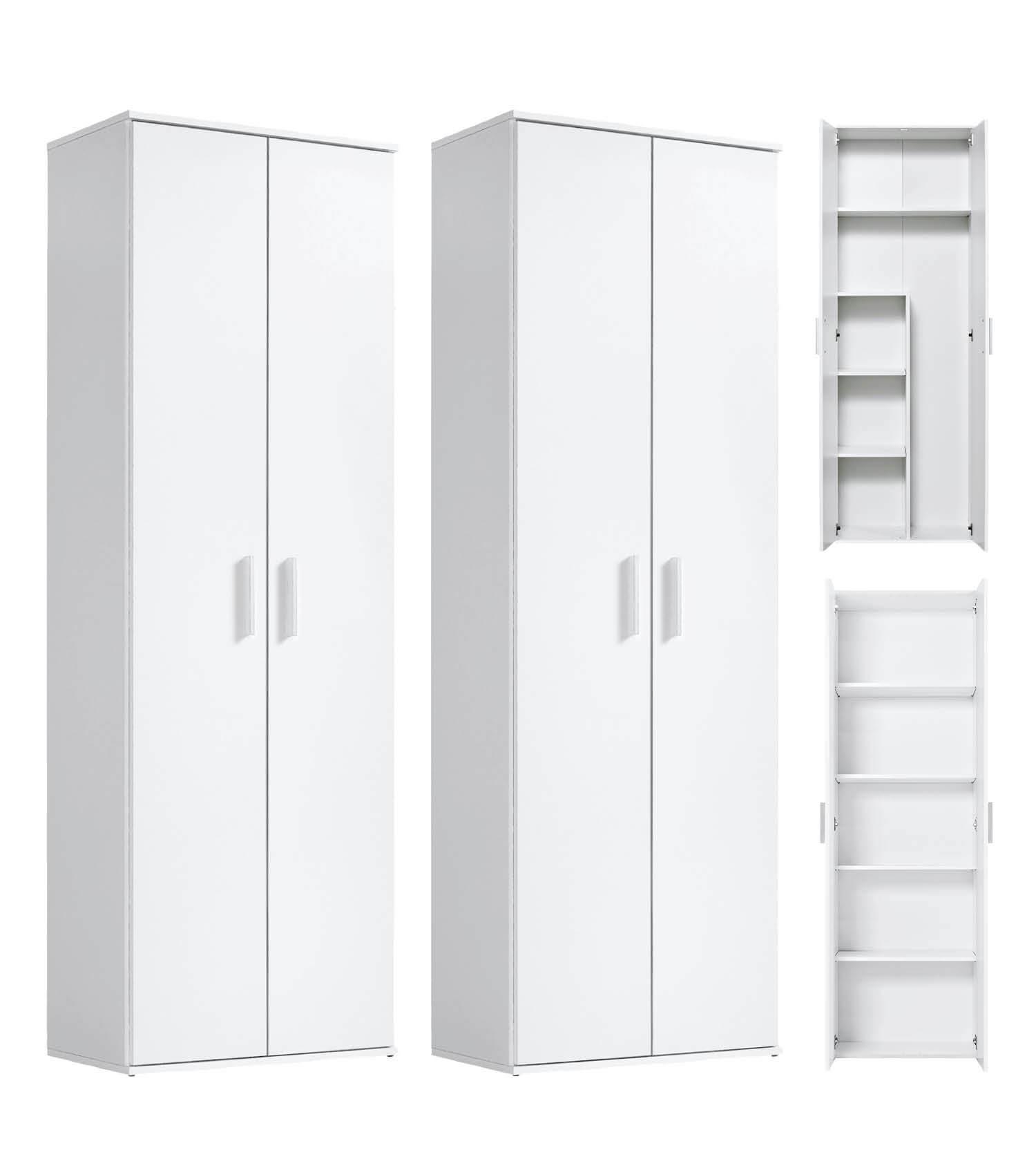 MEHRZWECKSCHRANK SET Der Allzweckwaffe - Silberfarben/Weiß, Holzwerkstoff (60/180/34cm) - Mokebo