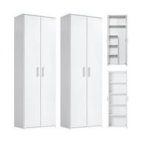 MEHRZWECKSCHRANK SET Der Allzweckwaffe - Silberfarben/Weiß, Holzwerkstoff (60/180/34cm) - Mokebo
