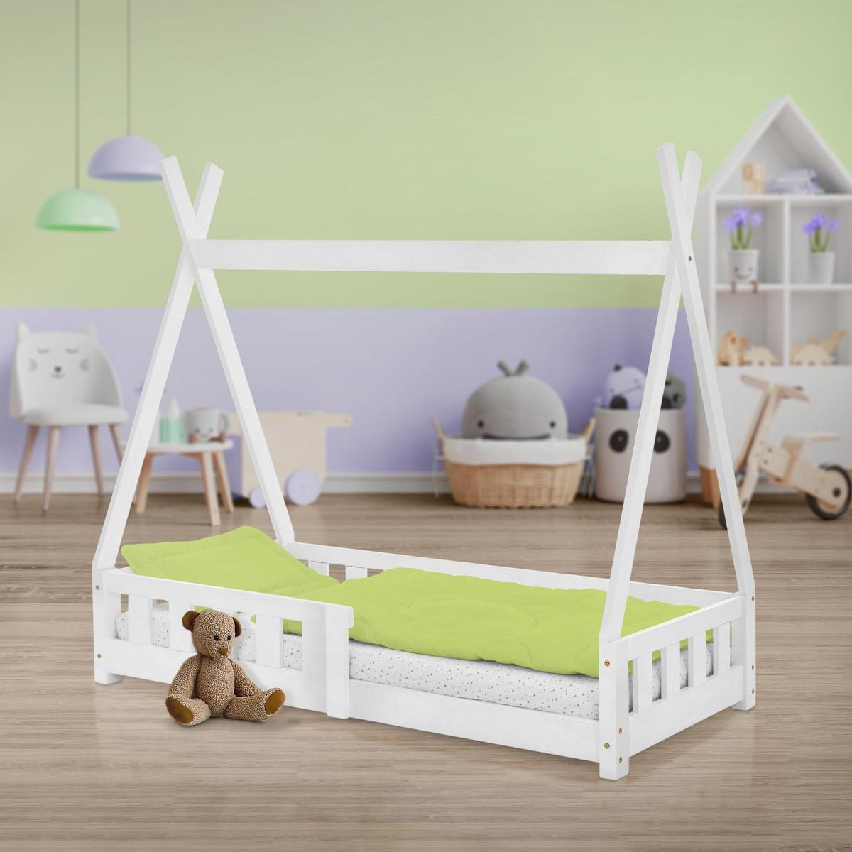 KINDERBETT Tipi 70x140 cm Weiß - Weiß, Holz (70/140cm) - ML-DESIGN